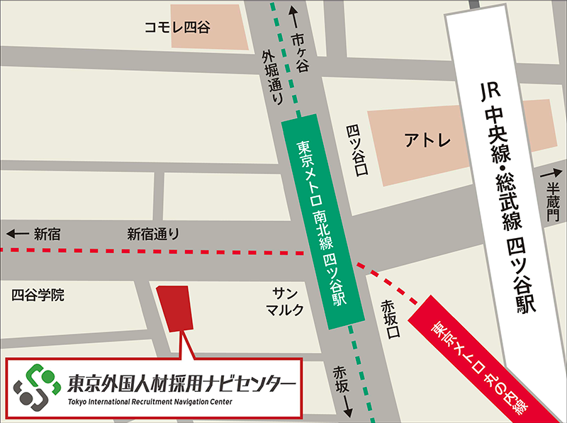 Map of The TOKYO CAREER CONSULTING DESK