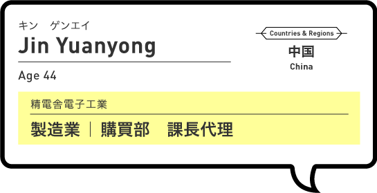 Jin Yuanyong キン ゲンエイ（status）